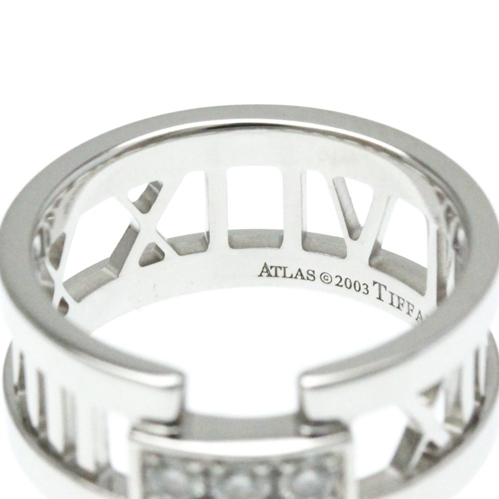 TIFFANY ATLAS 18K WHITE GOLD DIAMOND BAND RING SIZE 6.25 #53 - Picture 6 of 9